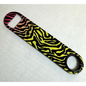 Flat Bottle Openers/ Bar Key, Steel Neon Zebra/Tiger Striped Beer Bar